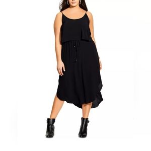 NWT City Chic High-Low Black Midi Dress